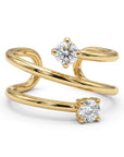 14k Gold Cz Ear Cuff, Single (Half Pair) - Melt'm Jewelry