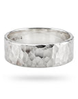 6mm Large Hammered Sterling Silver Band - Melt'm Jewelry