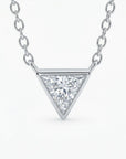 Triangle Moissanite Necklace in 14k Solid White Gold - Melt'm Jewelry
