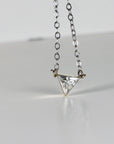 Triangle Moissanite Necklace in 14k Solid White Gold - Melt'm Jewelry