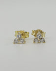 Diamond Trio Stud Earrings, Diamond Cluster Earrings (SINGLE OR PAIR) - Melt'm Jewelry