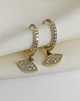 Diamond Evil Eye Hoop Earrings - SINGLR OR PAIR - Melt'm Jewelry