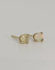 Round Cut Opal Stud Earrings 14k Gold - Melt'm Jewelry