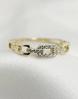 14k Gold Link Chain Ring - Melt'm Jewelry