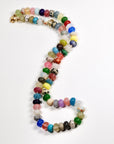 Multi Gemstone Necklace, Colorful Gemstone Beaded Necklace, 8mm Rondelle Beads, 14K Gold Filled, Hand Knotted Silk