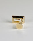 CZ Diamond Bezel Baguette Earrings 14k Solid Gold, Flat Back Internally Threaded Earrings (SINGLE) - Melt'm Jewelry