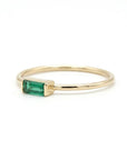 Minimalist Baguette Emerald Ring 14k Gold - Melt'm Jewelry