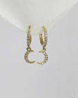 Diamond Moon Hoop Earrings (SINGLE or PAIR) - Melt'm Jewelry