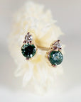 Blue Montana Sapphire & Diamond Earrings 14k Gold - Melt'm Jewelry