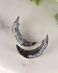 Pave Diamond Crescent Moon Earrings in Sterling Silver - Melt'm Jewelry