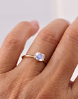 One of a Kind Rainbow Moonstone Ring, 14K Solid Gold, Faceted Cushion Cut Moonstone Ring, Unique Gemstone Ring