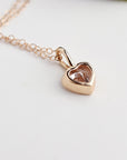 Lab Grown Diamond Heart Pendant, 14K Solid Gold Bezel Set Heart Necklace, 0.69 Carat Diamond, Handmade Fine Jewelry