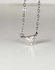 Triangle Moissanite Necklace in 14k Solid White Gold - Melt'm Jewelry