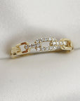 14k Gold Link Chain Ring - Melt'm Jewelry
