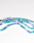 Ethiopian Opal Necklace, Natural Opal Beaded Necklace, Teal Purple Opal Rondelle Necklace, Silk Knotted, 14K Gold Filled