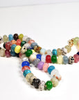 Multi Gemstone Necklace, Colorful Gemstone Beaded Necklace, 8mm Rondelle Beads, 14K Gold Filled, Hand Knotted Silk
