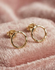 10mm Hammered Circle Stud Earrings, Gold Filled or Sterling Silver Studs - Melt'm Jewelry