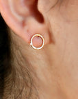 10mm Hammered Circle Stud Earrings, Gold Filled or Sterling Silver Studs - Melt'm Jewelry