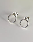 10mm Hammered Circle Stud Earrings, Gold Filled or Sterling Silver Studs - Melt'm Jewelry