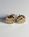 Gold Filled Hammered Disc Stud Earrings - Melt'm Jewelry