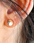 Gold Filled Hammered Disc Stud Earrings - Melt'm Jewelry
