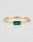 Minimalist Baguette Emerald Ring 14k Gold - Melt'm Jewelry