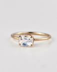 One of a Kind Rainbow Moonstone Ring, 14K Solid Gold, Faceted Cushion Cut Moonstone Ring, Unique Gemstone Ring