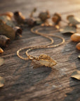 14k Solid Gold Leaf Necklace - Melt'm Jewelry