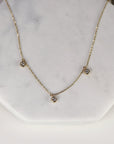 3 Diamond Station Necklace in 14k Gold - Melt'm Jewelry
