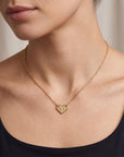 14K Solid Gold Heart Necklace, North Star Diamond Pendant, Natural Diamond Heart Necklace, Starburst Jewelry, Gift for Her - Melt'm Jewelry
