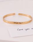 Custom Handwriting Cuff, 4mm Gold Filled Bracelet, Actual Handwriting Engraving, Personalized Memorial Jewelry