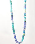 Ethiopian Opal Necklace, Natural Opal Beaded Necklace, Teal Purple Opal Rondelle Necklace, Silk Knotted, 14K Gold Filled - Melt'm Jewelry