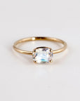 One of a Kind Rainbow Moonstone Ring, 14K Solid Gold, Faceted Cushion Cut Moonstone Ring, Unique Gemstone Ring - Melt'm Jewelry