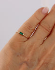 Minimalist Baguette Emerald Ring 14k Gold - Melt'm Jewelry