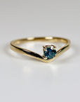 Montana Sapphire V Shaped Ring 14k White Gold - Melt'm Jewelry