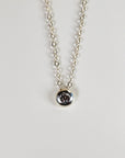 Sterling Silver Floating CZ Pebble Necklace - Melt'm Jewelry