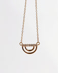 10K Solid Gold Diamond Rainbow Necklace, Lab Grown Diamond Pendant, Dainty Gold Necklace, Adjustable 16-20", Gift for Her