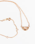 10K Solid Gold Diamond Rainbow Necklace, Lab Grown Diamond Pendant, Dainty Gold Necklace, Adjustable 16-20", Gift for Her