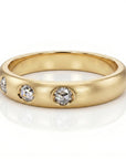 Flush Set Diamond Dome Wedding Band Ring - Melt'm Jewelry
