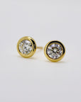 0.45 ct. Martini Bezel Set Moissanite Earrings 14k Gold - Melt'm Jewelry