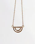 10K Solid Gold Diamond Rainbow Necklace, Lab Grown Diamond Pendant - Melt'm Jewelry