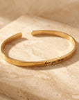 Custom Handwriting Cuff, 4mm Gold Filled Bracelet, Actual Handwriting Engraving, Personalized Memorial Jewelry