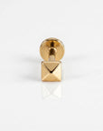 Teeny Tiny Pyramid Flat Back Earrings 14k Solid Gold (SINGLE), Internally Threaded Ear piercings - Melt'm Jewelry