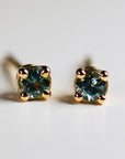 Tiny Blue Montana Sapphire Earrings 14k Gold (SINGLE or PAIR) - Melt'm Jewelry