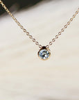 Bezel Set Swiss Blue Topaz Necklace 14k Solid Gold - Melt'm Jewelry