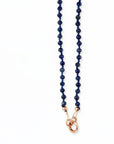 Natural Sapphire Necklace, Hand Knotted Gemstone Necklace, 4mm Blue Sapphire Beaded Necklace, Gold Filled Charm Holder, September Birthstone - Melt'm Jewelry