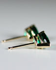 Genuine Pear Emerald Earrings 14k Gold - Melt'm Jewelry