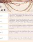 An informational graphic titled Chain and Necklaces describing how different necklace lengths from 14 inches to 22 inches fit.