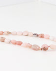 Pink Opal Necklace, Hand Knotted Silk Gemstone Necklace, Natural Pink Opal Pebble Beads, Gold Filled Necklace, October Birthstone Jewelry - Melt'm Jewelry
