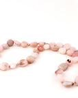 Pink Opal Necklace, Hand Knotted Silk Gemstone Necklace, Natural Pink Opal Pebble Beads, Gold Filled Necklace, October Birthstone Jewelry - Melt'm Jewelry